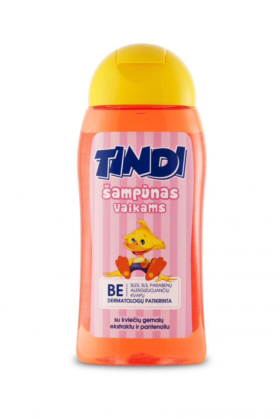 TINDI šampūnas vaikams su kviečių gemalų ekstraktu ir pantenoliu (210 ml)