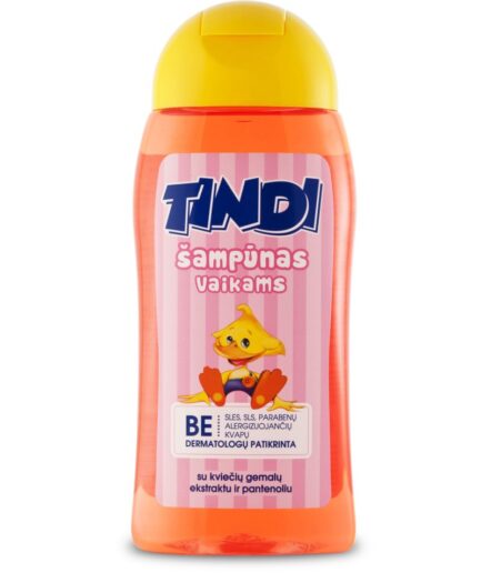 TINDI šampūnas vaikams su kviečių gemalų ekstraktu ir pantenoliu (210 ml)