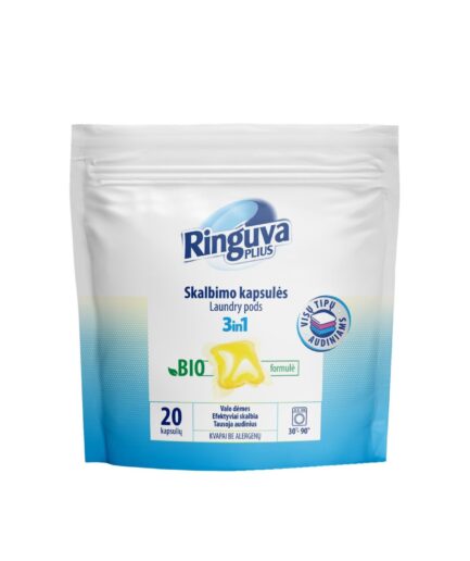 RINGUVA PLIUS skalbimo kapsulės spalvotiems audiniams (20 vnt.)